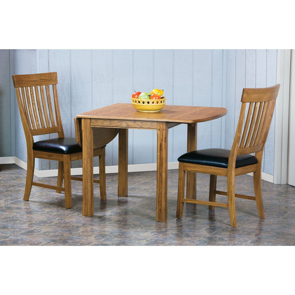 Picture of Solid Oak Table and Two Side Chairs