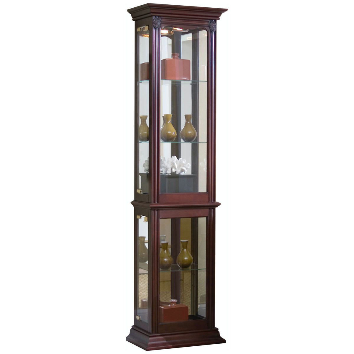 Picture of Cherry Finish Curio Cabinet