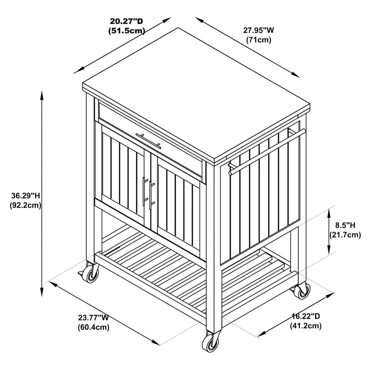 Picture of Sydney Teal Kitchen Cart