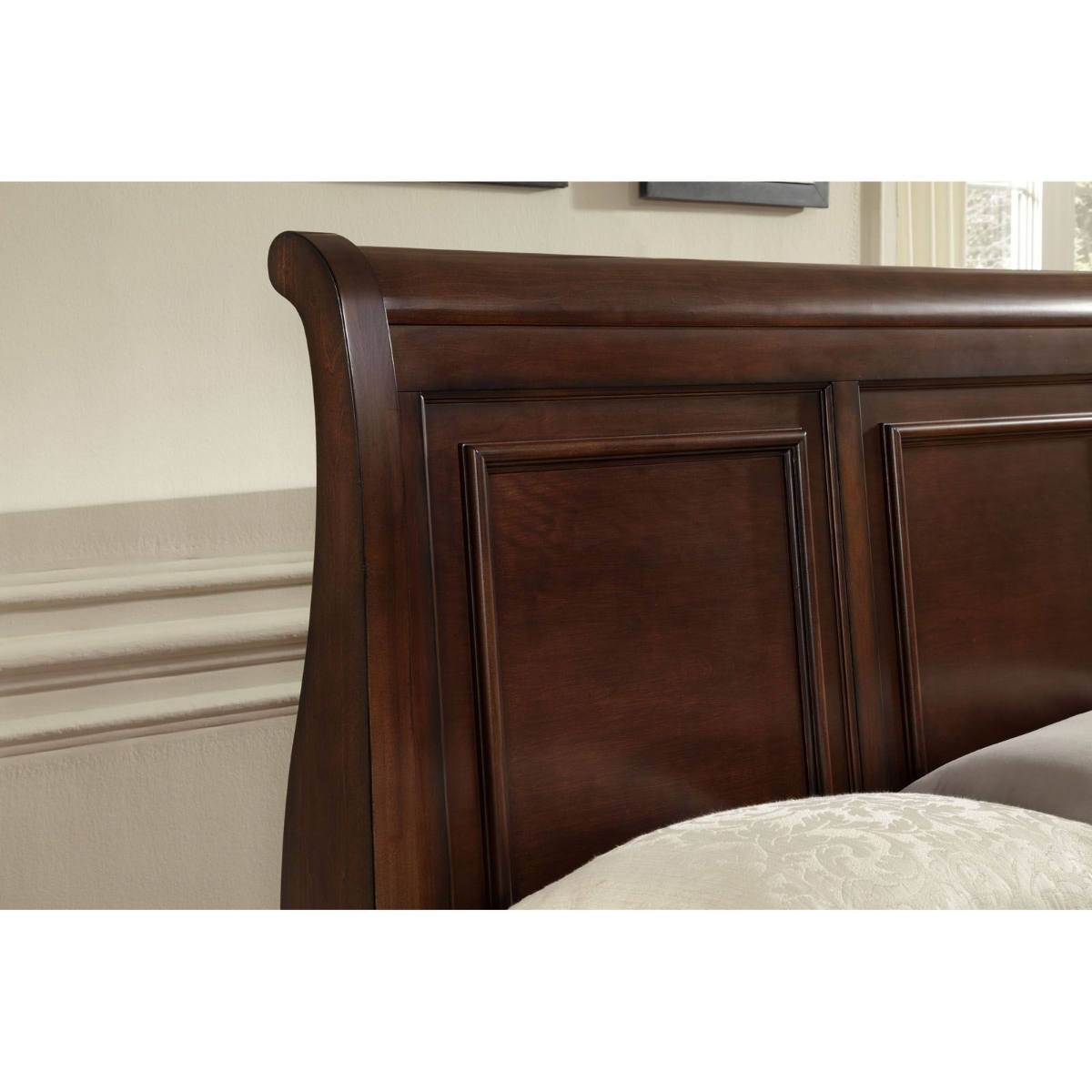 Picture of Dark Cherry Finish Queen Bed