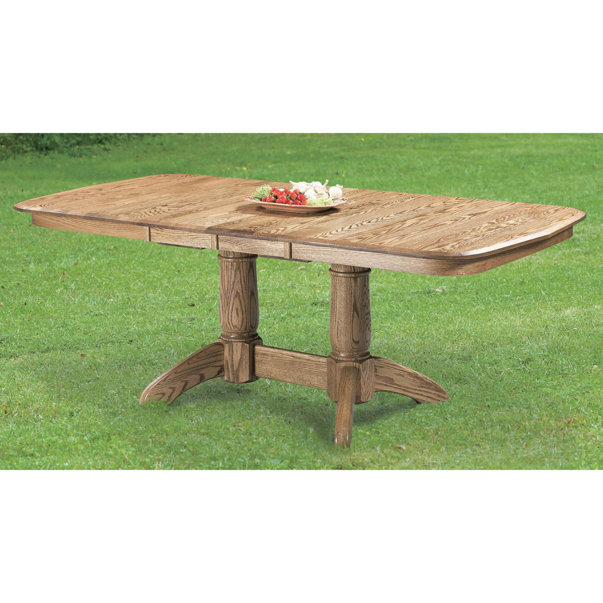 Picture of Solid Oak Double Pedestal Table