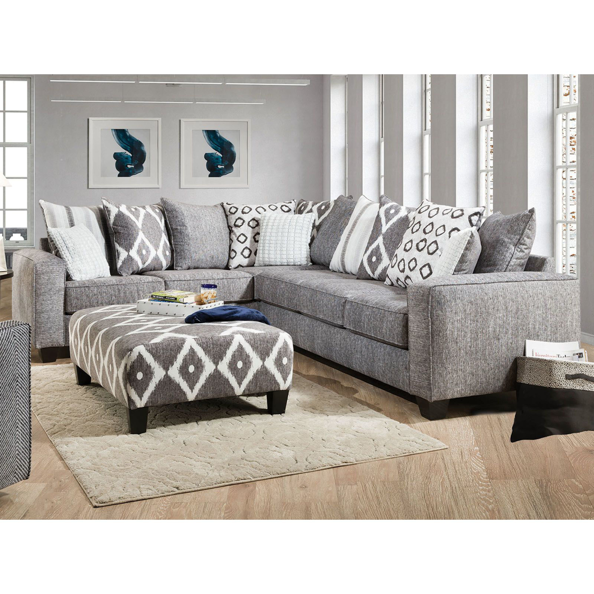 Picture of Stonewash Black Sectional Sofa