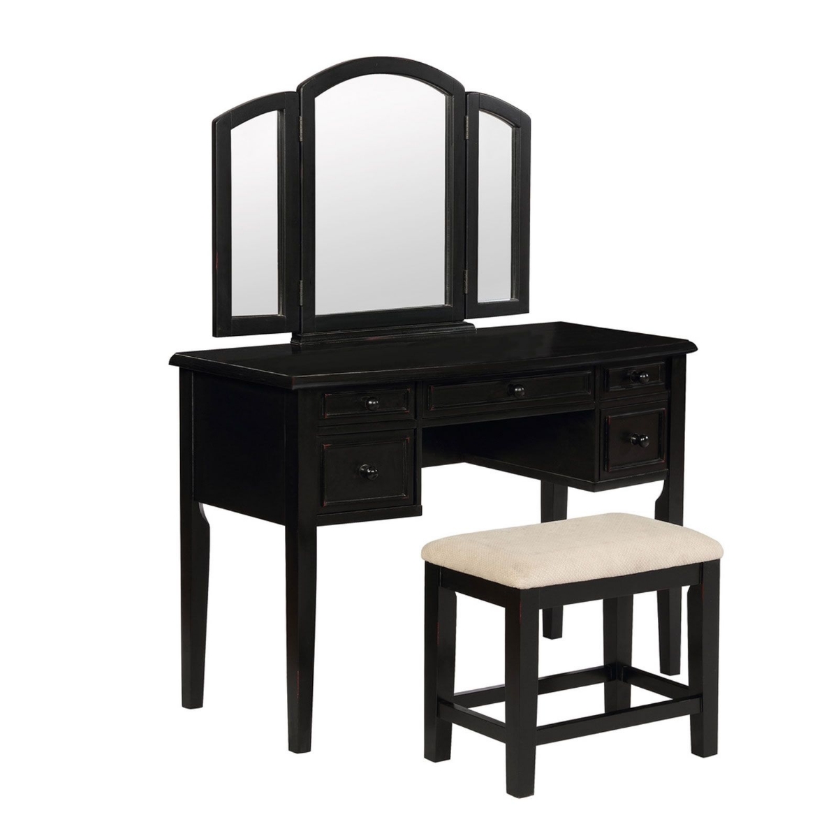 Picture of Antique Black Vanity & Bench