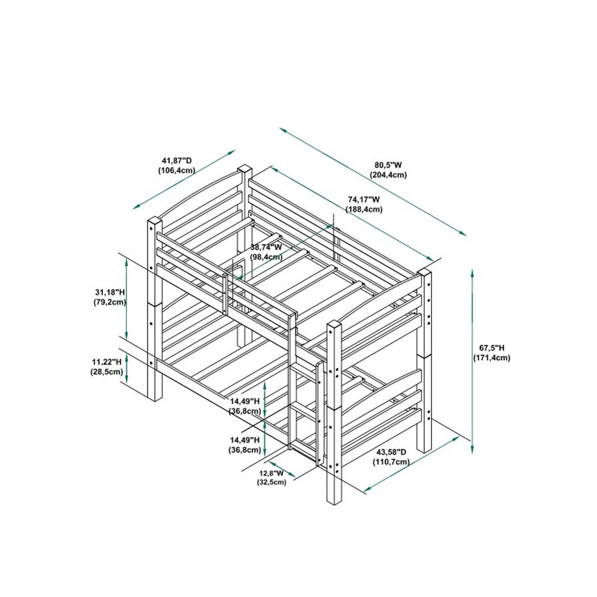 Picture of Porter Espresso Bunk Bed