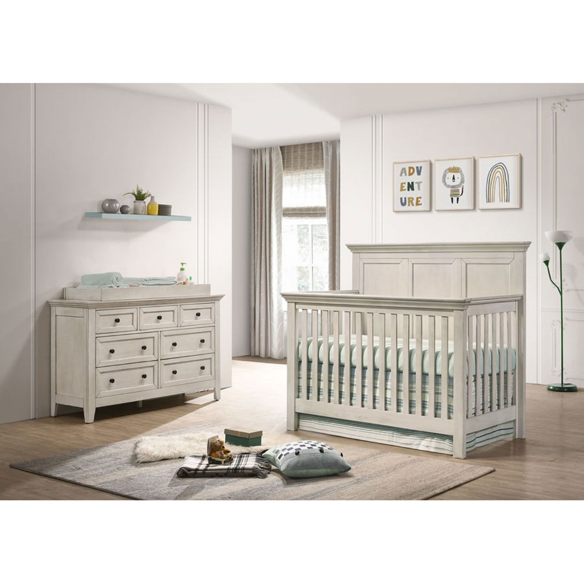 Picture of Convertible Rustic White Crib