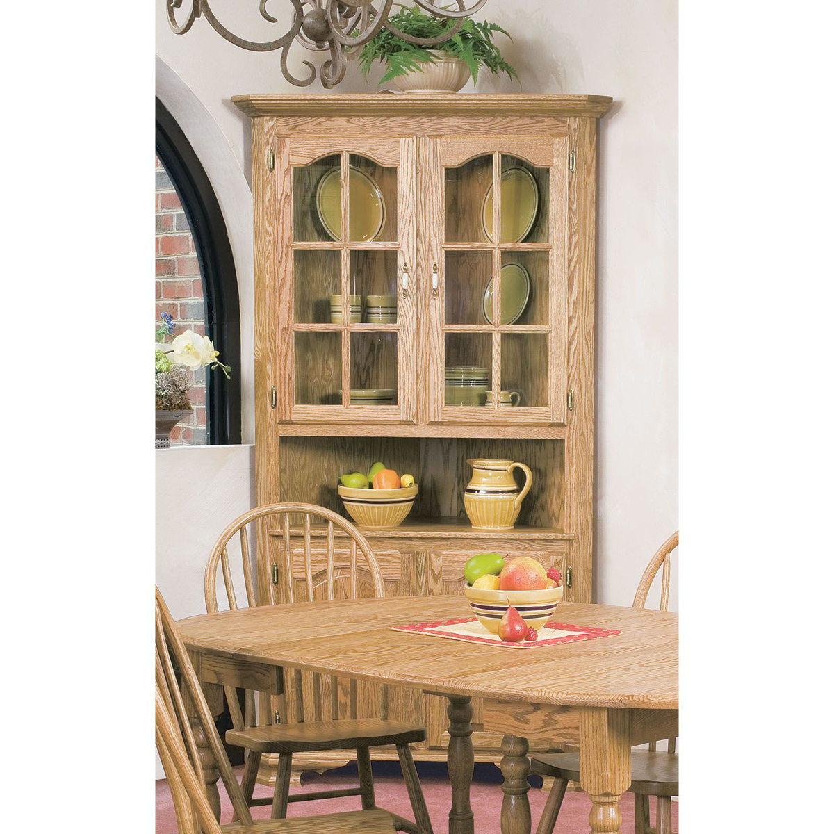 Picture of Solid Oak Corner China Cabinet