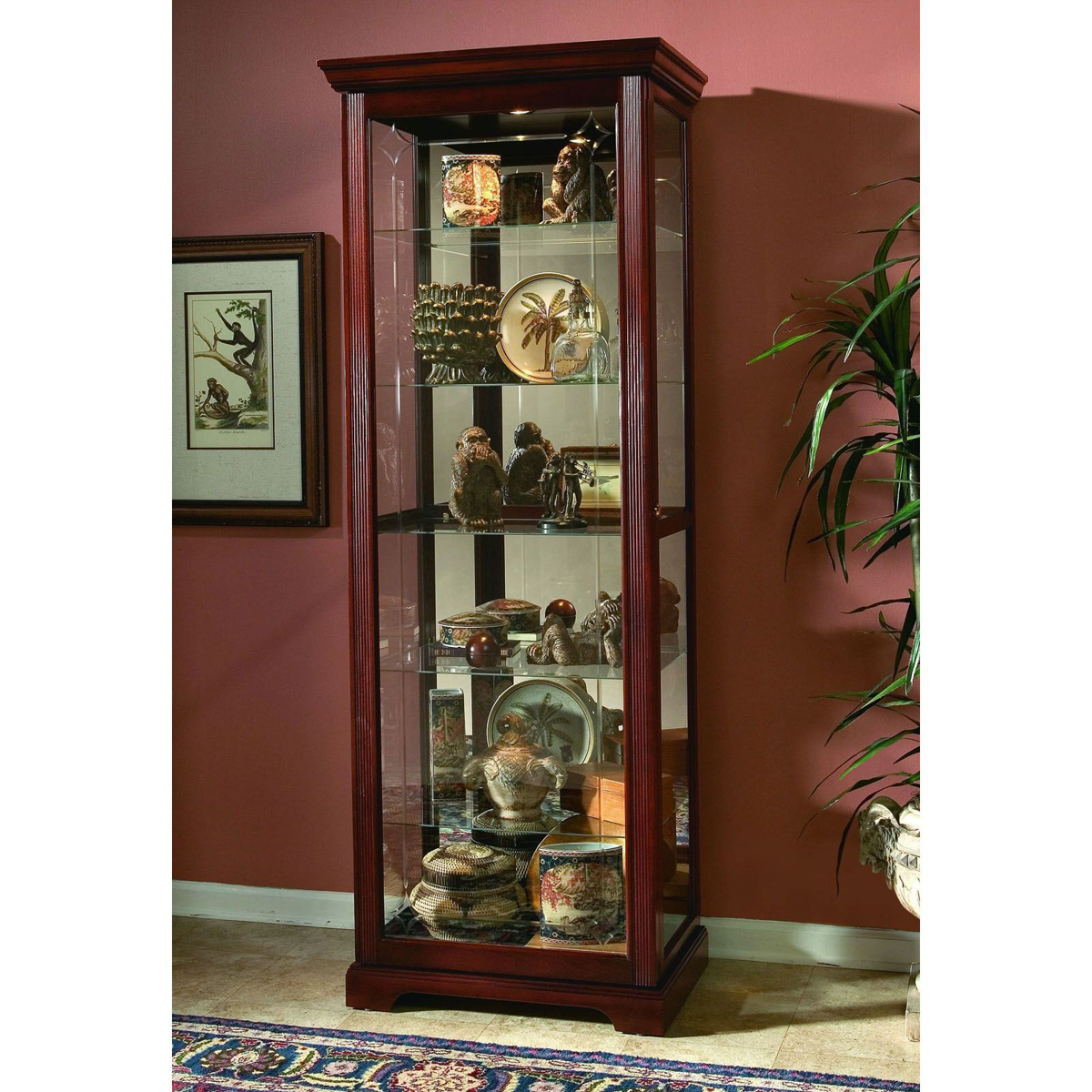 Picture of Cherry Finish Curio Cabinet