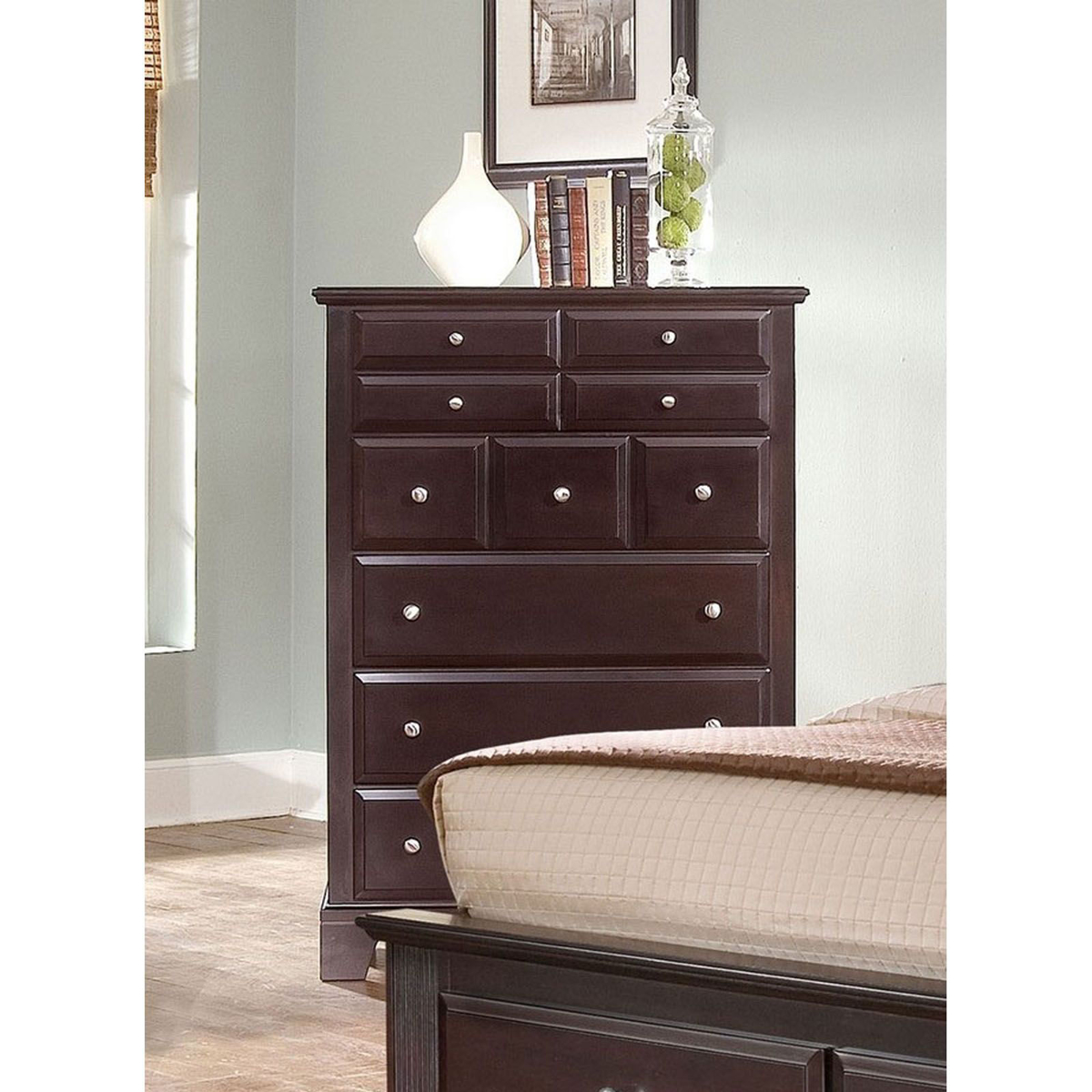 Picture of Merlot Finish 5-Drawer Chest