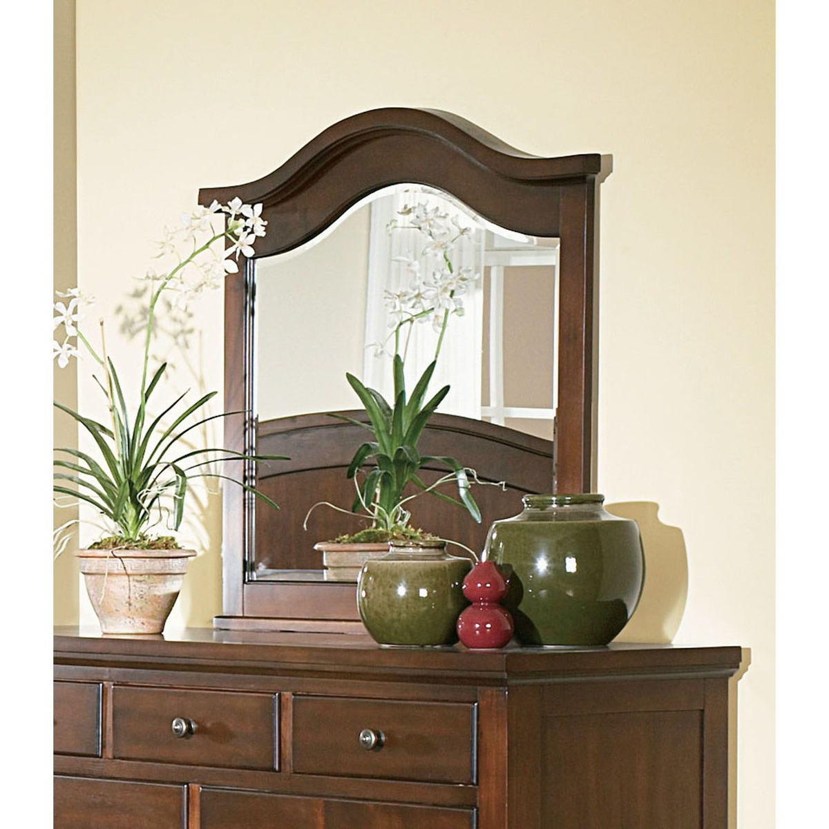 Picture of Cherry Finish Arched Mirror