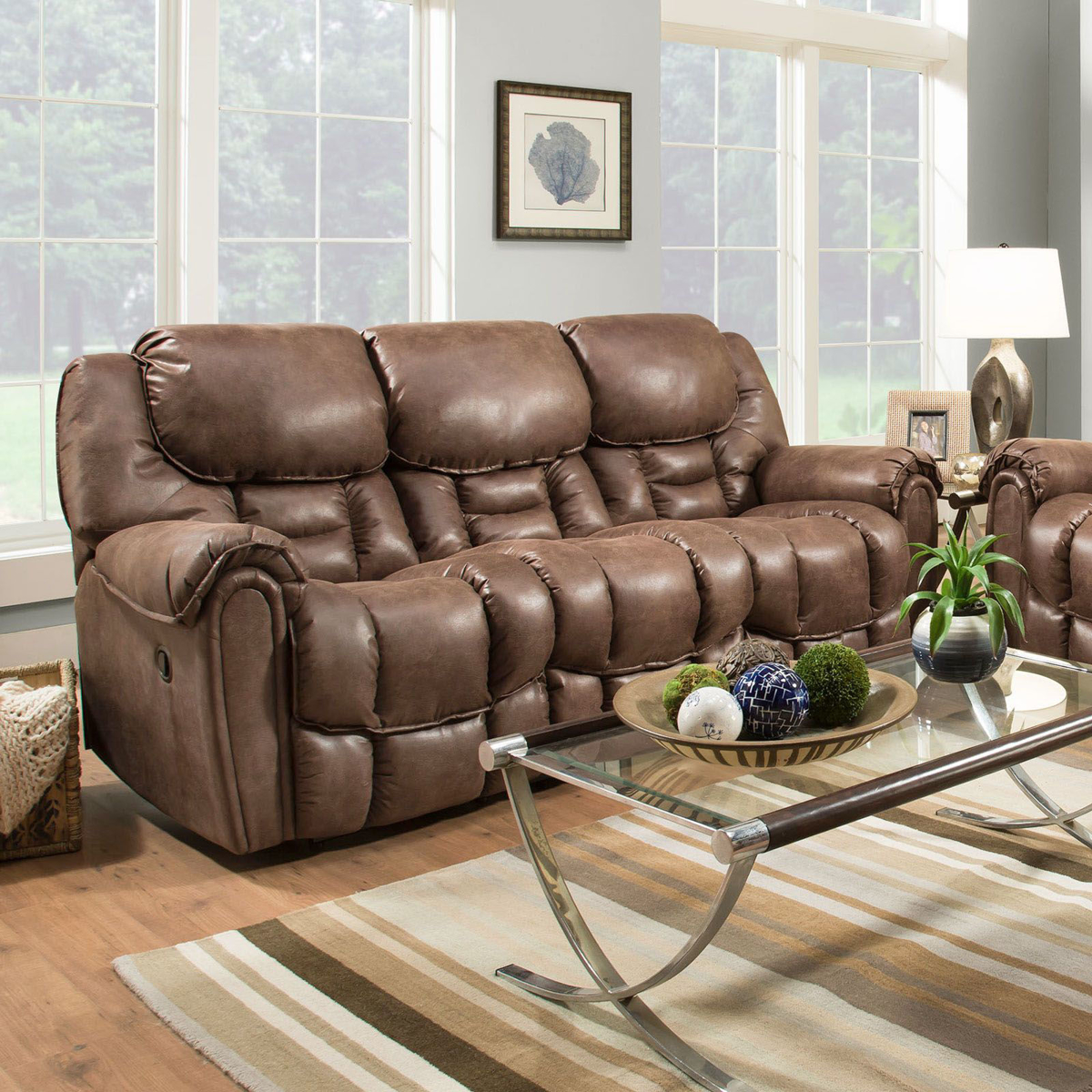 Picture of Mocha Chaise Power Recliner Sofa