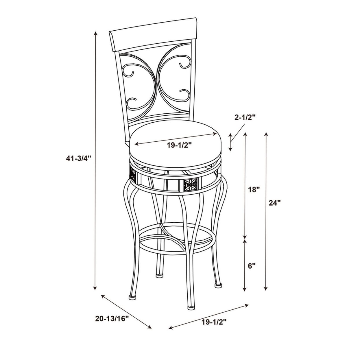 Picture of Bria Big & Tall 24" Bar Stool