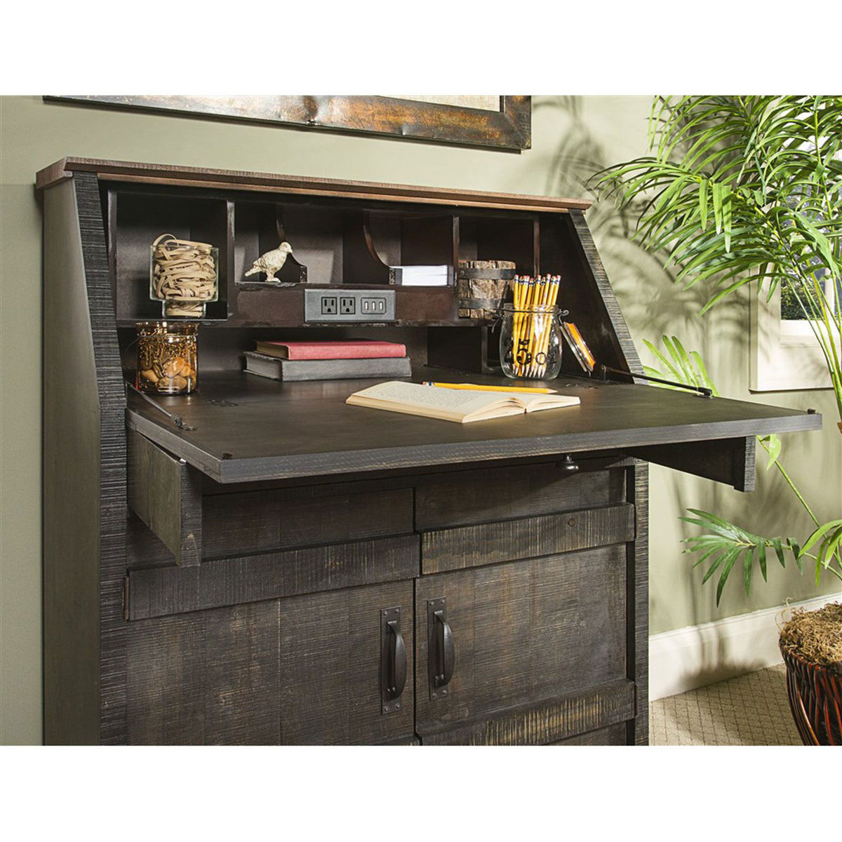 Picture of Descanso Charcoal Finish Drop Lid Desk