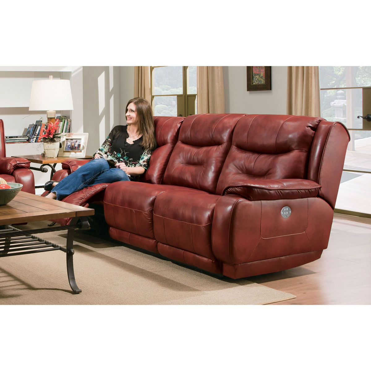 Picture of Crescent Leather Match Reclining Sofa