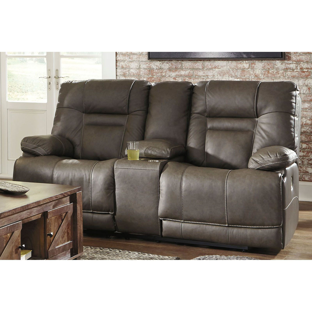 Picture of Wurstrow Power Leather Recliner Loveseat 