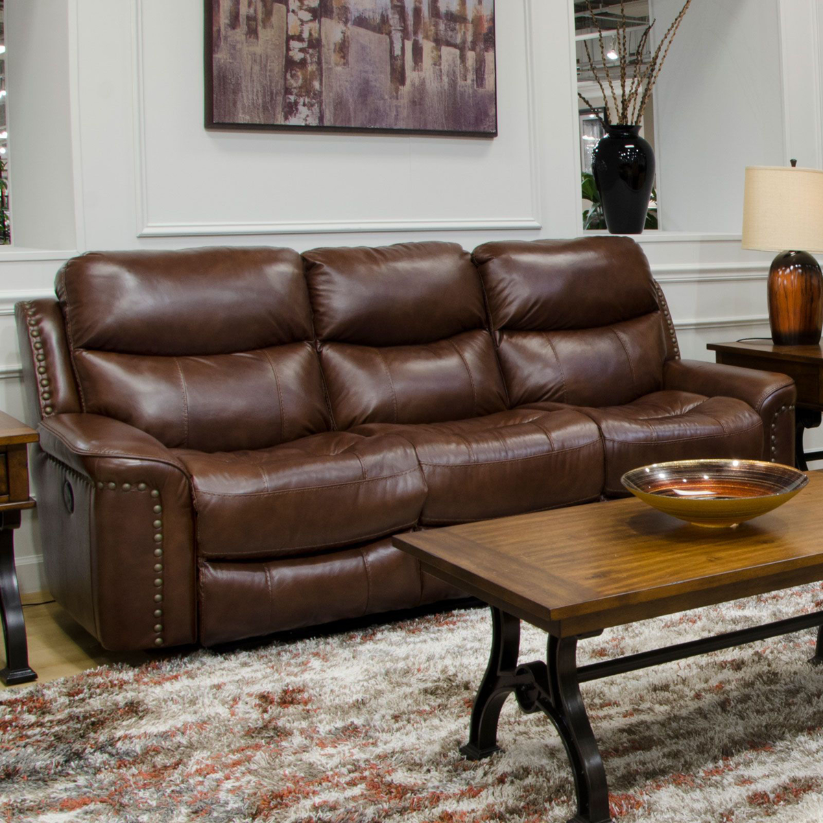 Picture of Ceretti Leather Power Recliner Sofa