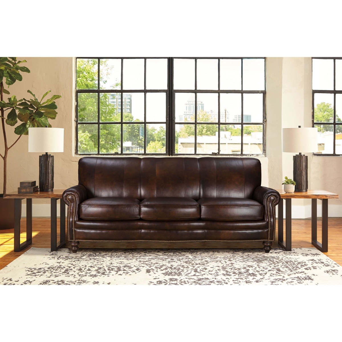 Picture of Stationary Leather Sofa #383