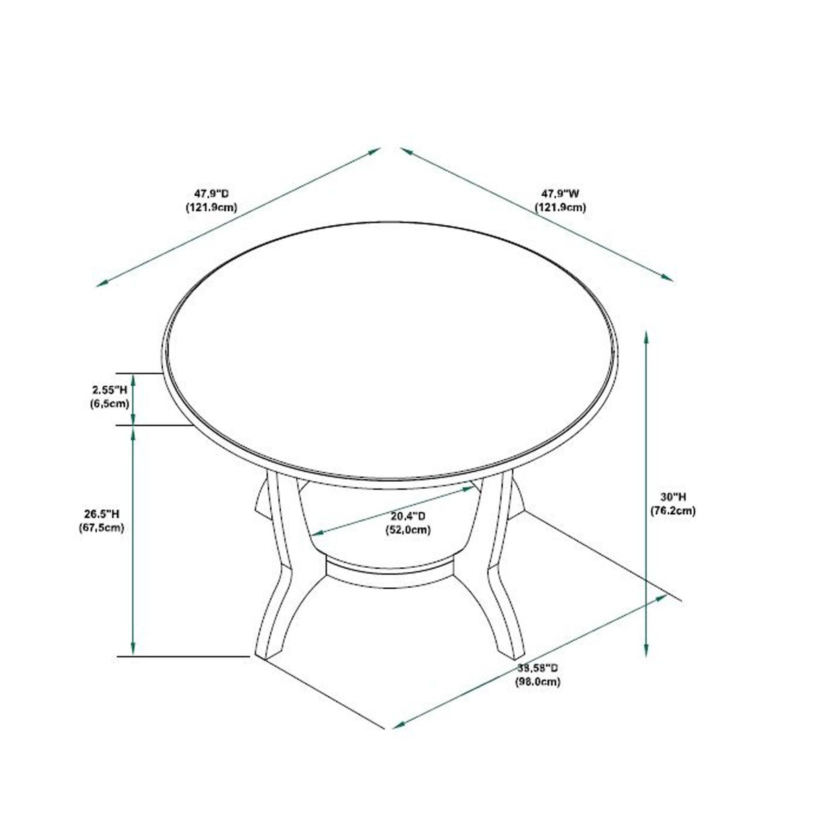 Picture of Overbrook Dining Table & 4 Chairs