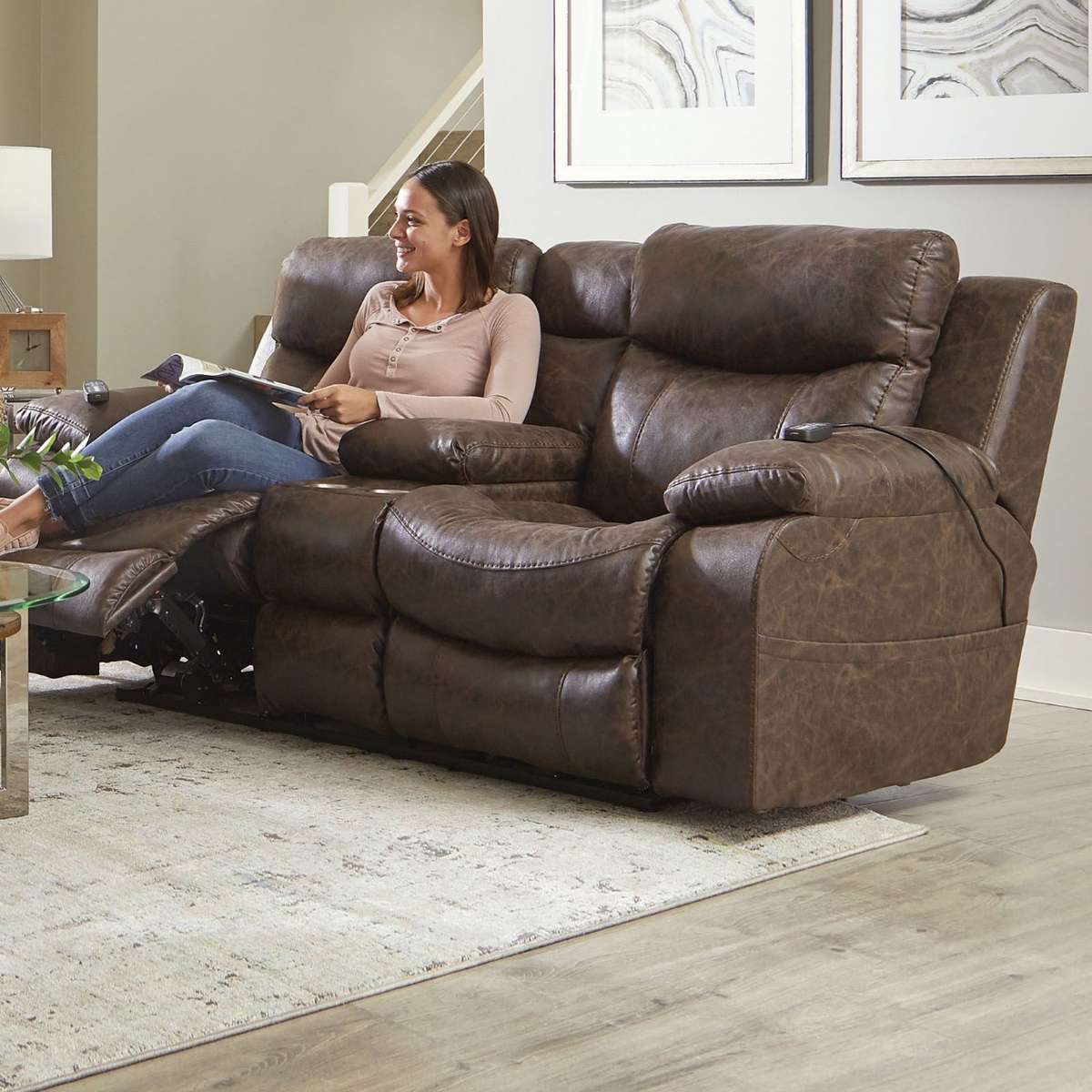 Picture of Palmer Power Reclining Console Love Seat