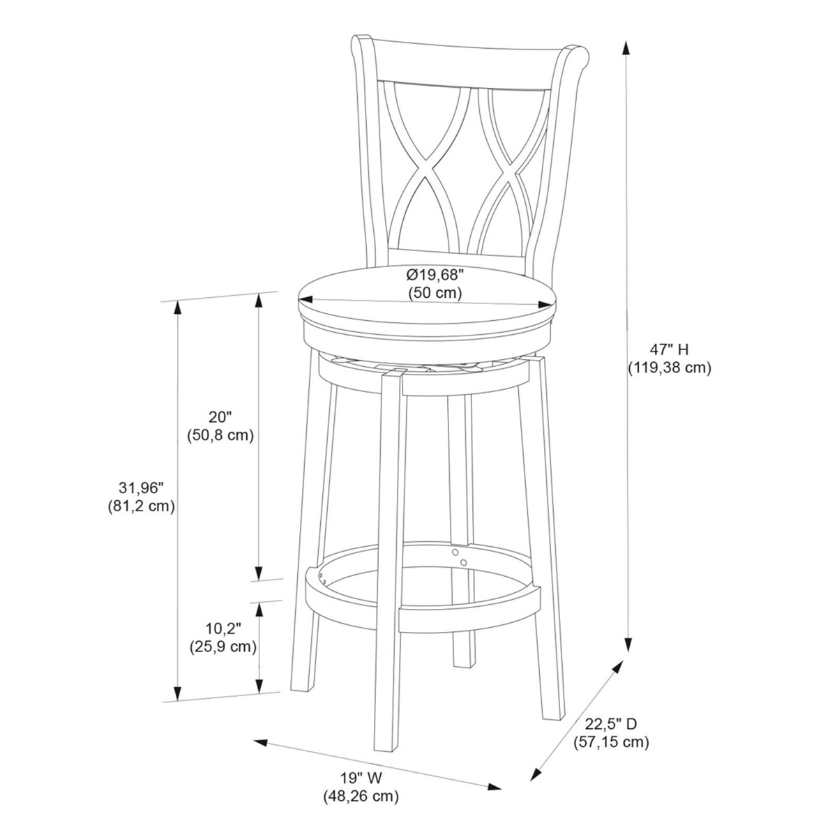 Picture of Carmen Big & Tall 30" Bar Stool