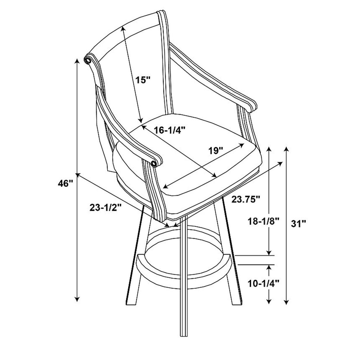 Picture of Brandon Swivel Bar Stool