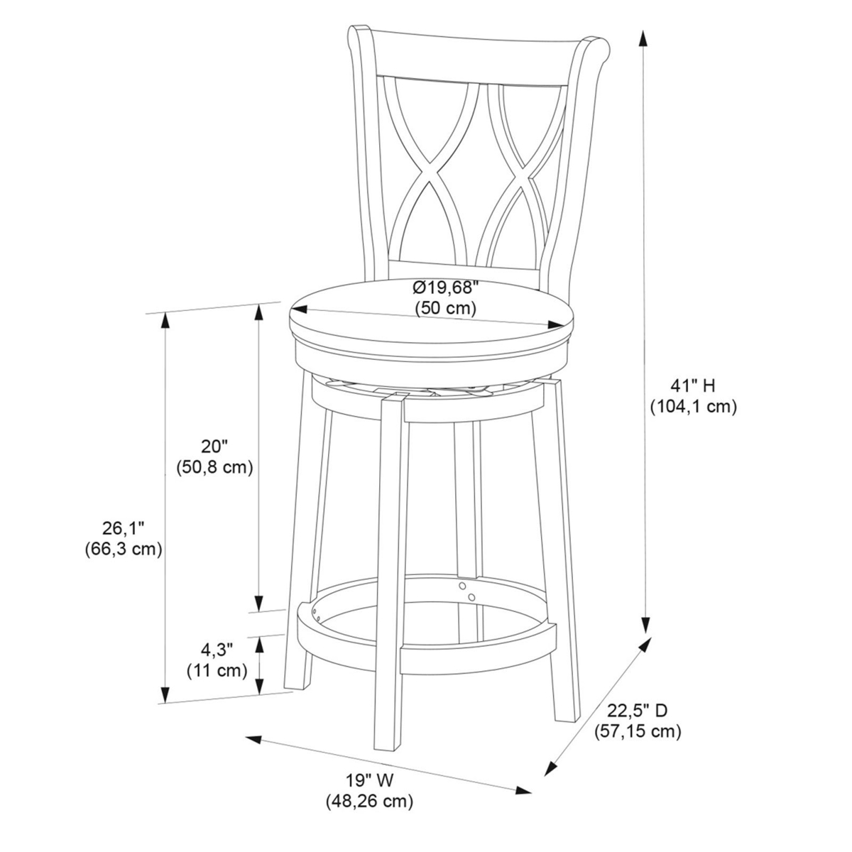 Picture of Carmen Big & Tall 24" Counter Stool