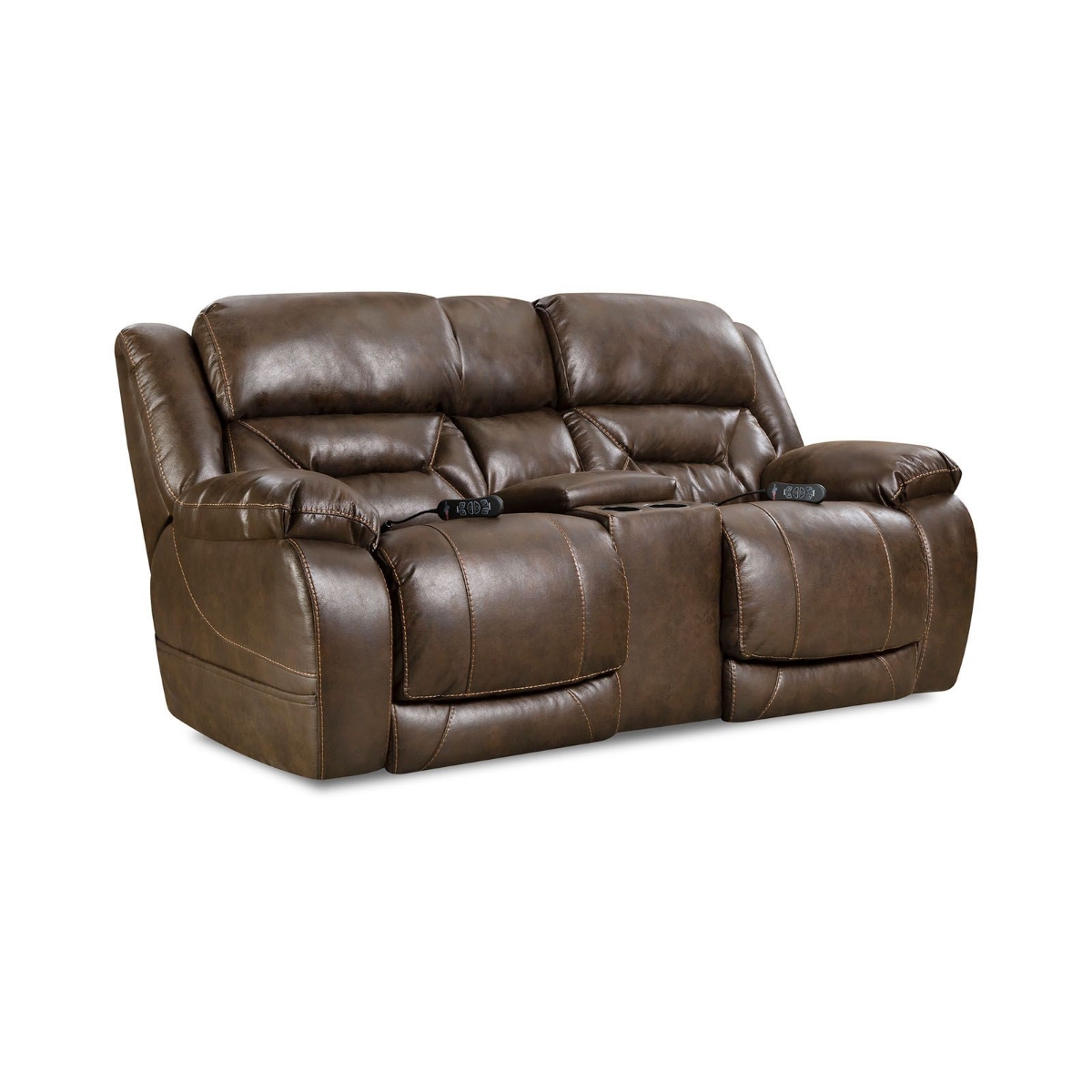 Picture of Walnut Power Recliner Console Love Seat