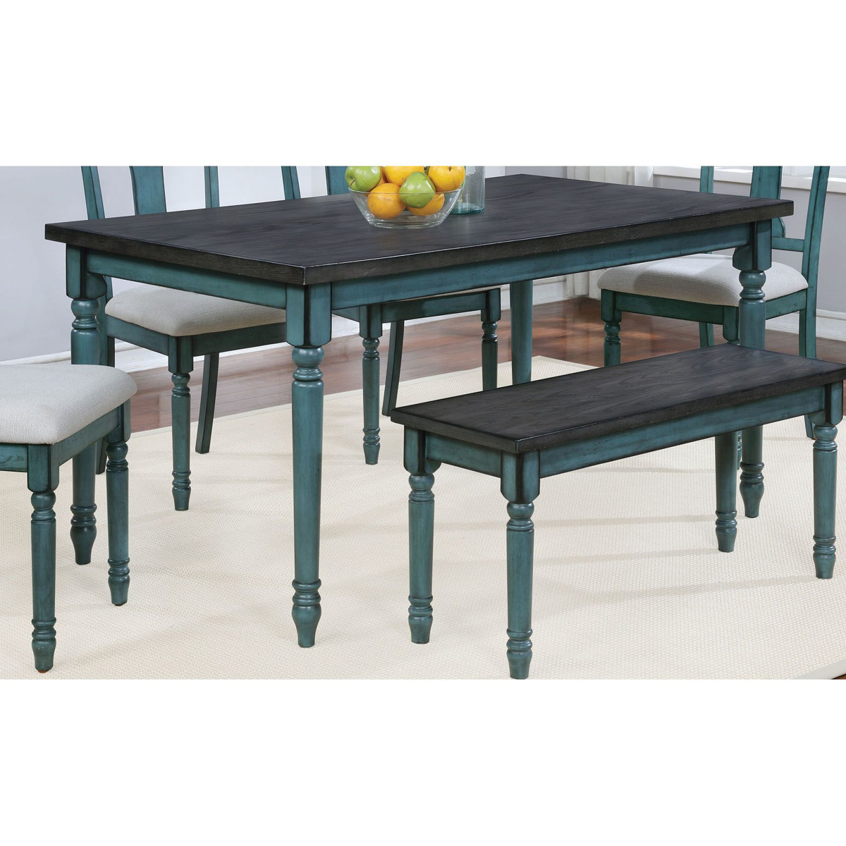 Picture of Teal and Smoke Finish Table