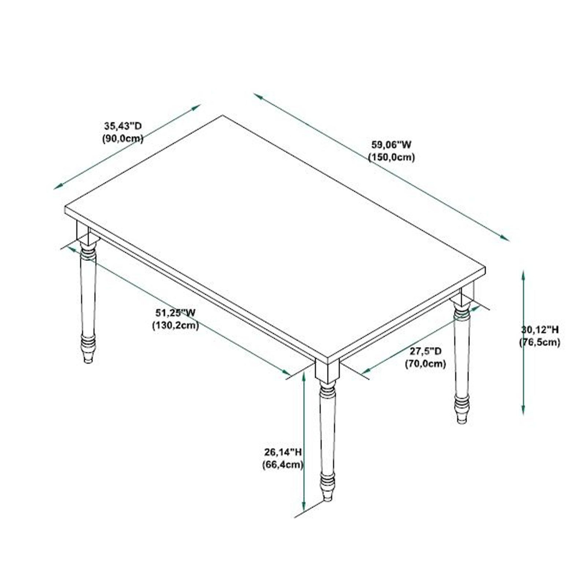 Picture of Teal and Smoke Finish Table