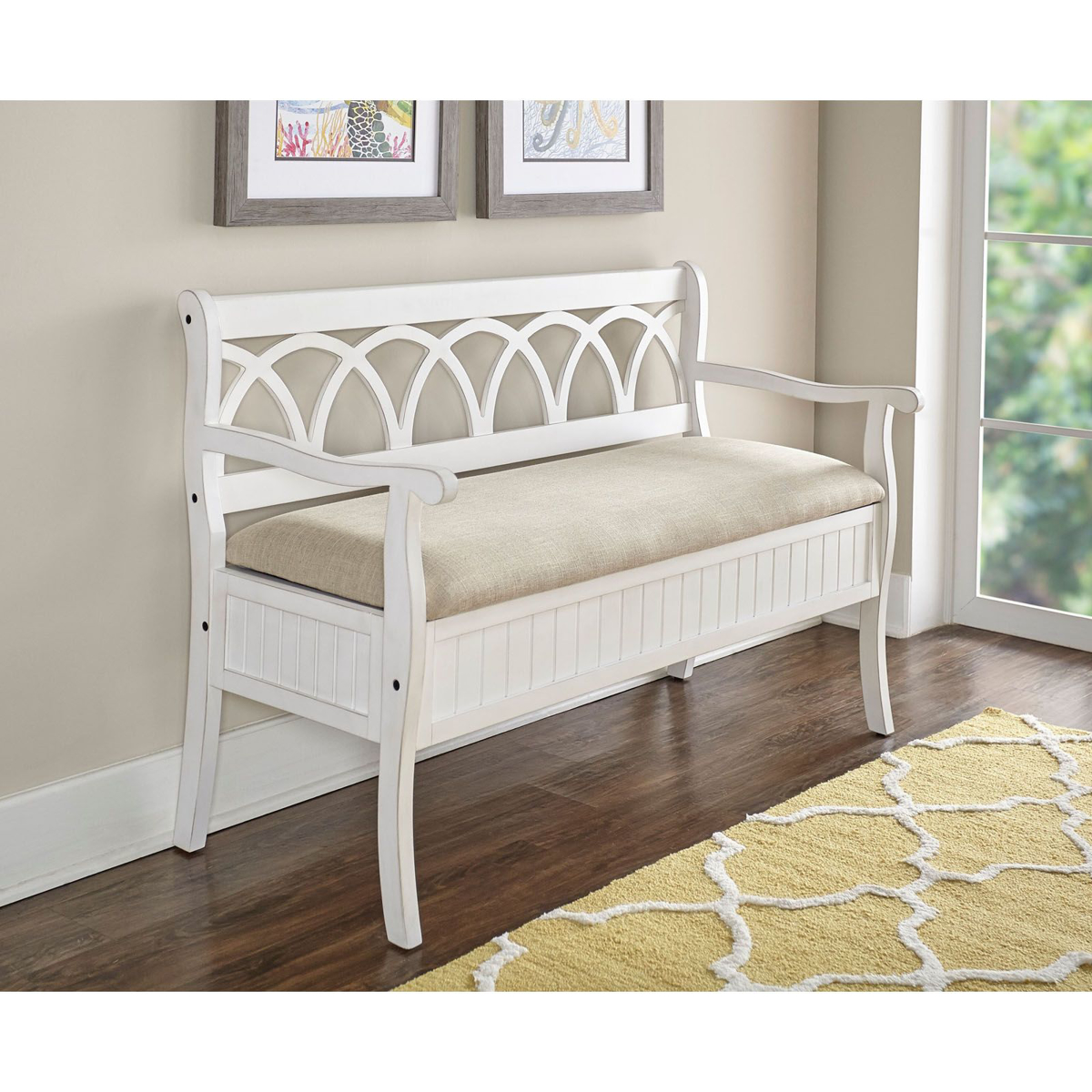 Picture of White Storage Bench