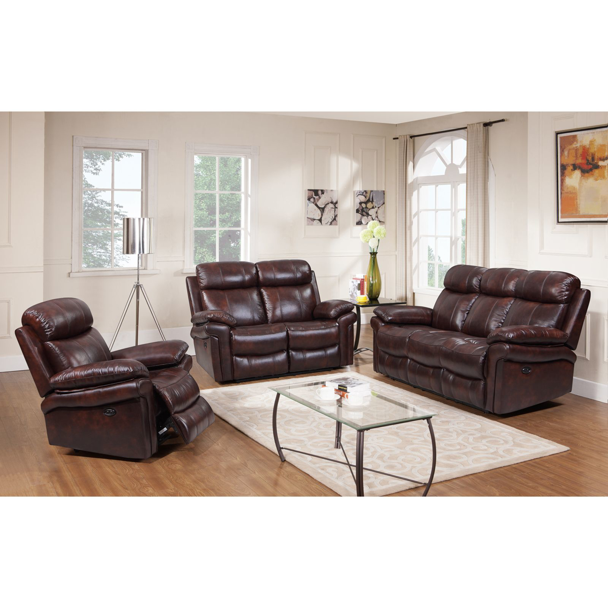 Picture of Joplin Brown Leather Power Recliner Sofa