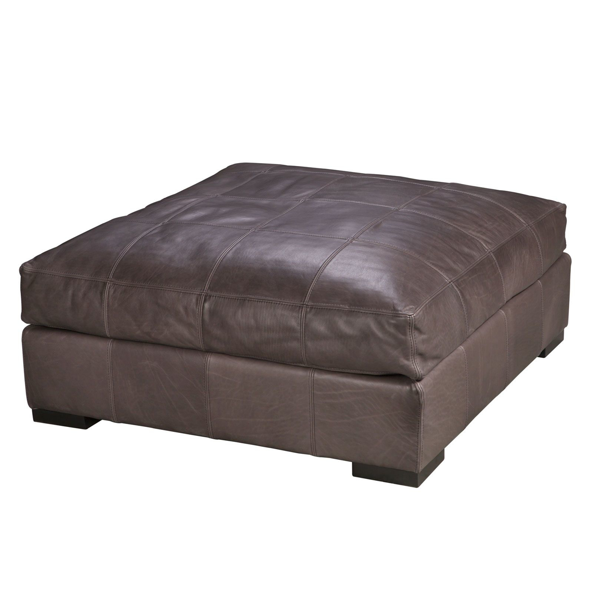 Picture of Riley Charcoal All Leather Ottoman