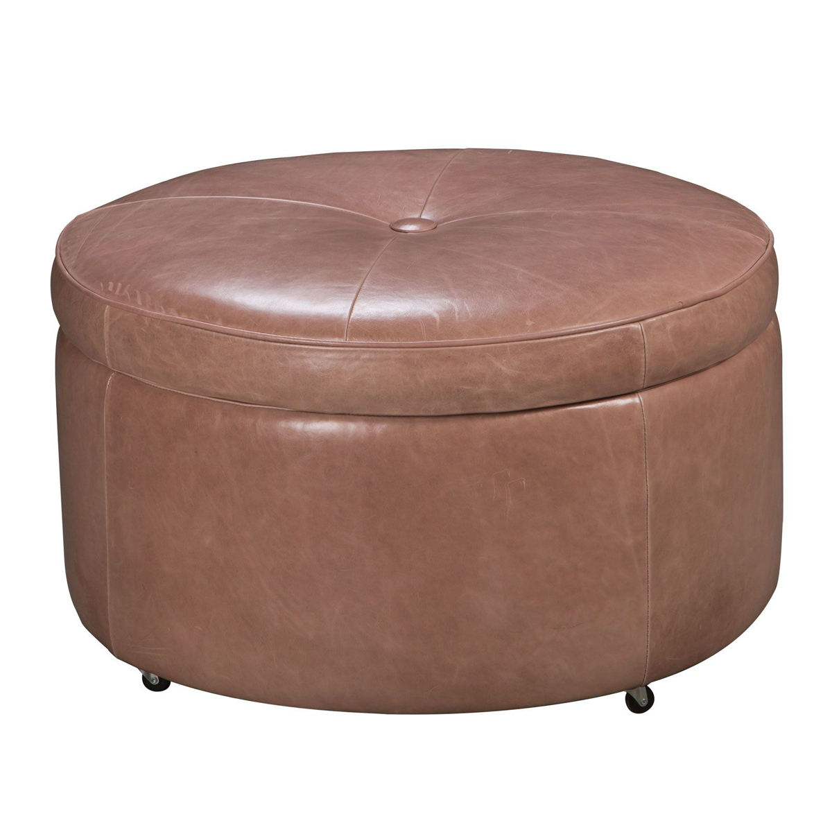 Picture of Mauve All Leather Storage Ottoman