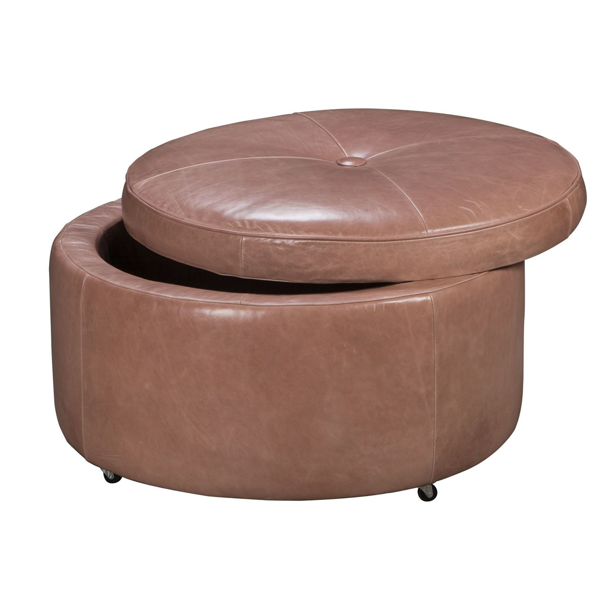 Picture of Mauve All Leather Storage Ottoman