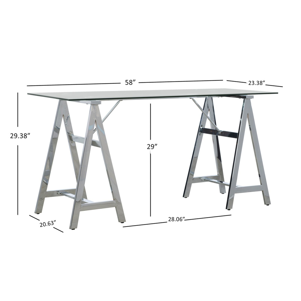 Picture of CHROME TRESTLE DESK