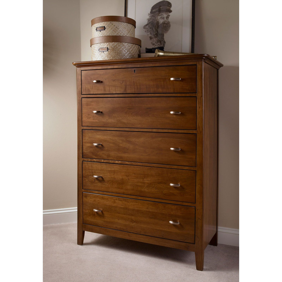 Picture of Solid Cherry 5-Drawer Chest