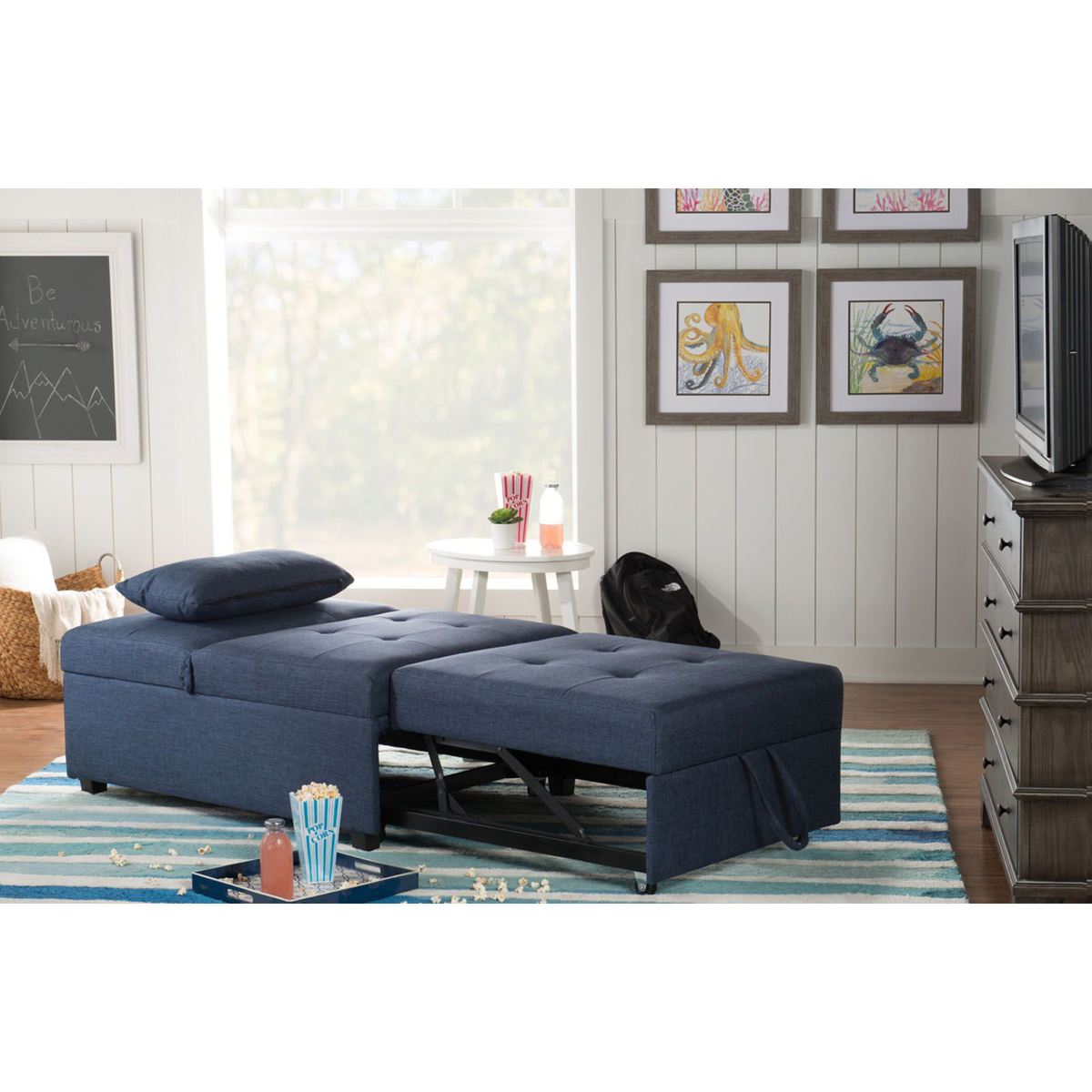 Picture of The Dozer Blue Chair Bed