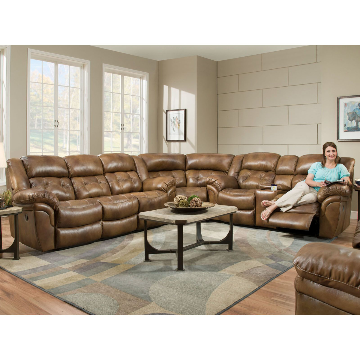 Picture of Cheyenne Leather Recliner Sectional