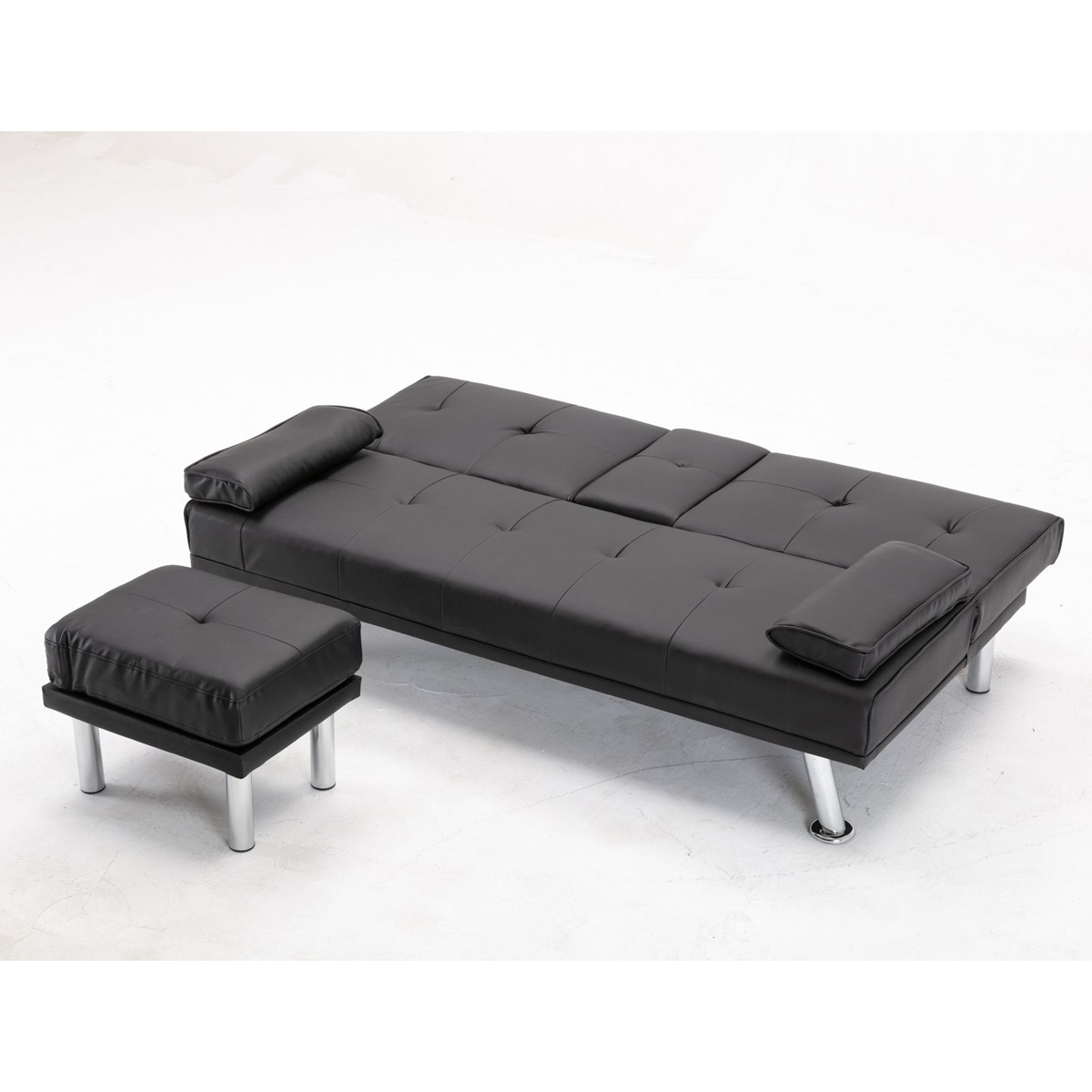 Picture of Black Futon with Ottoman