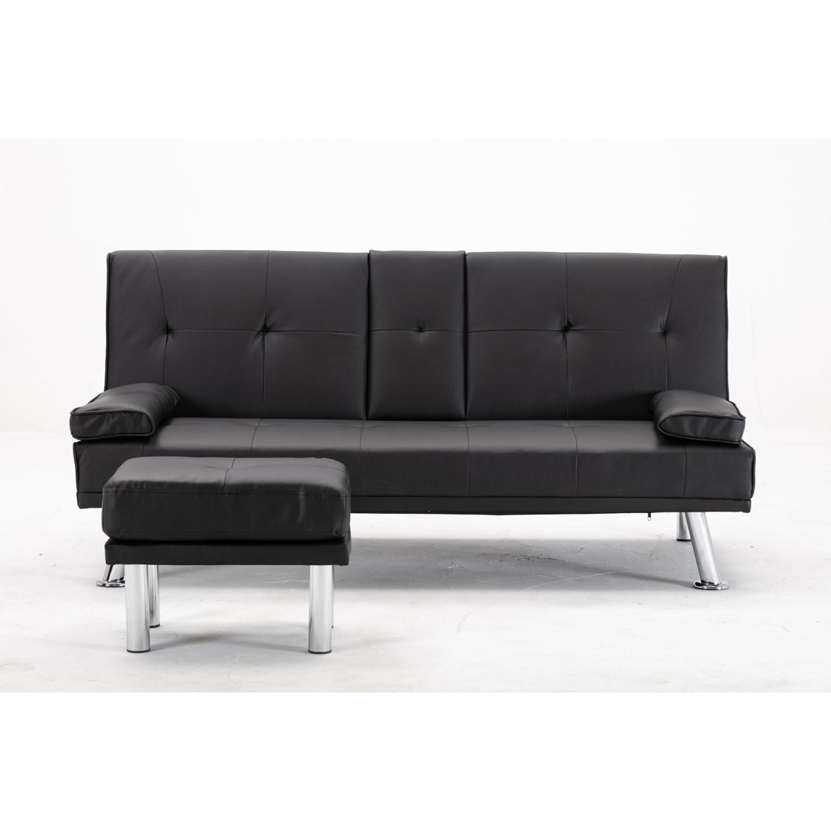 Picture of Black Futon with Ottoman