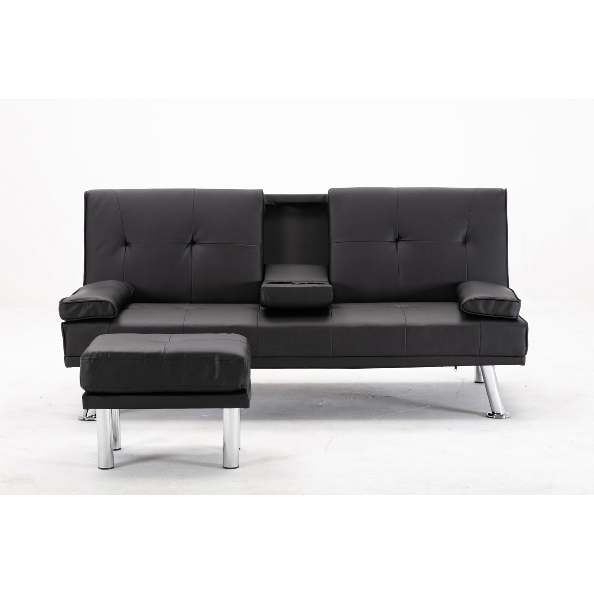 Picture of Black Futon with Ottoman