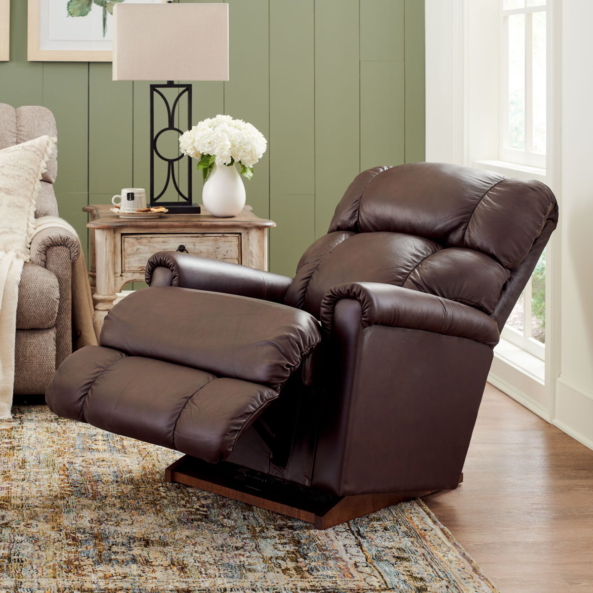 Picture of Pinnacle Cedar Leather Rocker Recliner