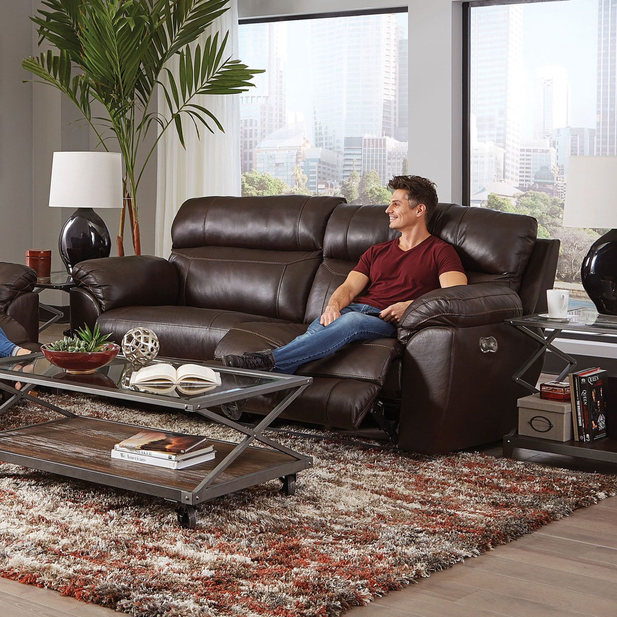 Picture of Costa Leather Power Recliner Sofa