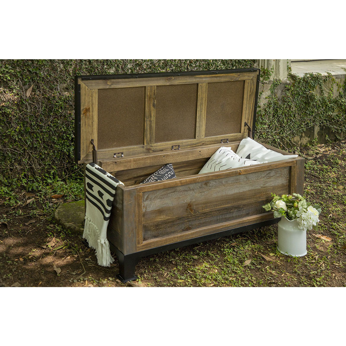 Picture of Antique Gray Storage Trunk