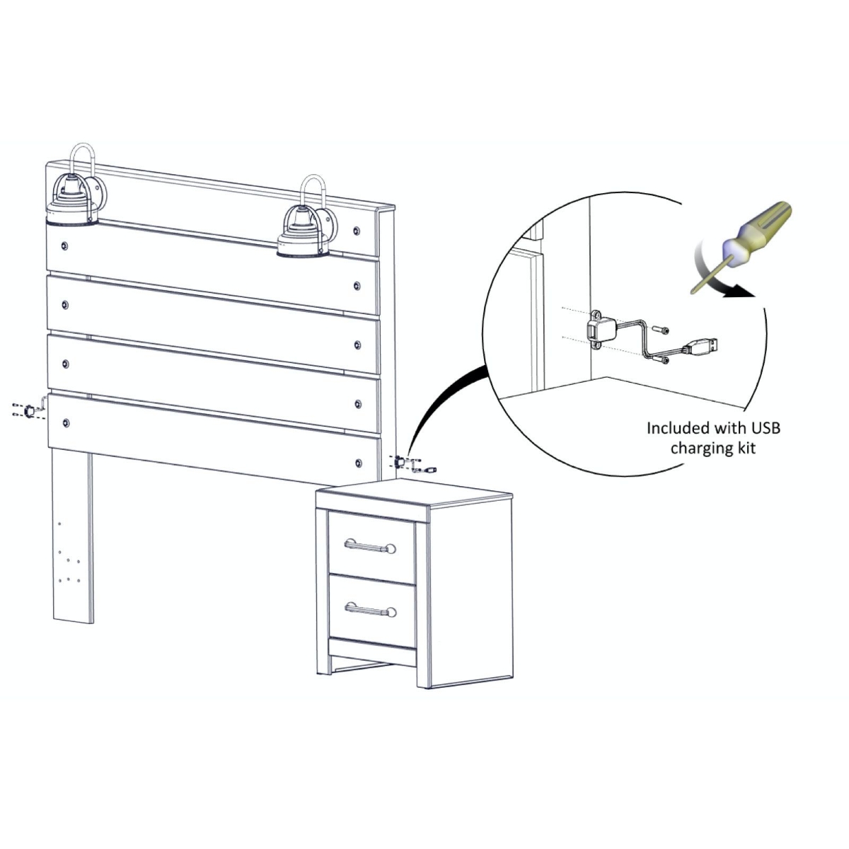 Picture of Drystan King Size Slat Panel Bed