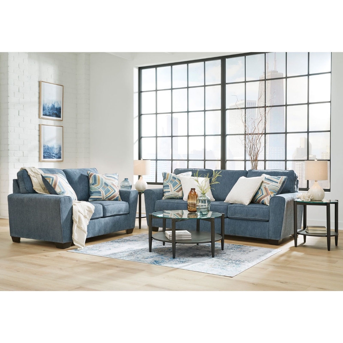 Picture of Cashton Blue Stationary Sofa