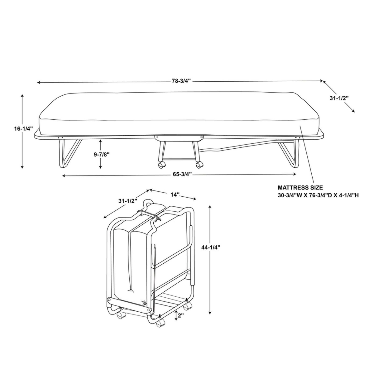 Picture of Folding Bed with Mattress