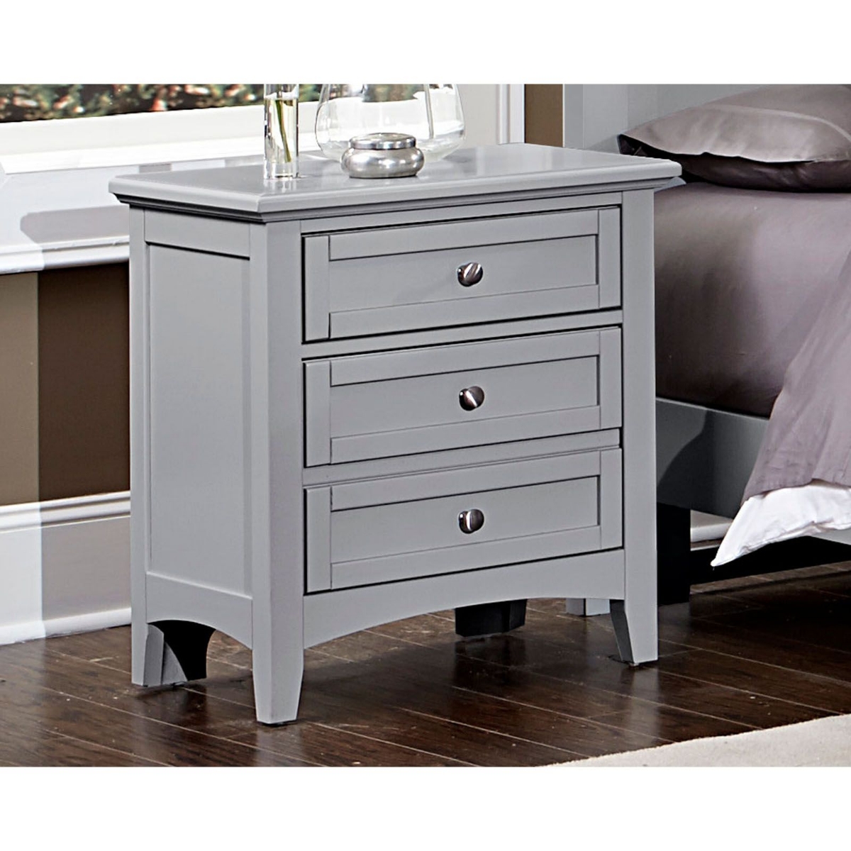 Picture of Gray Finish Nightstand