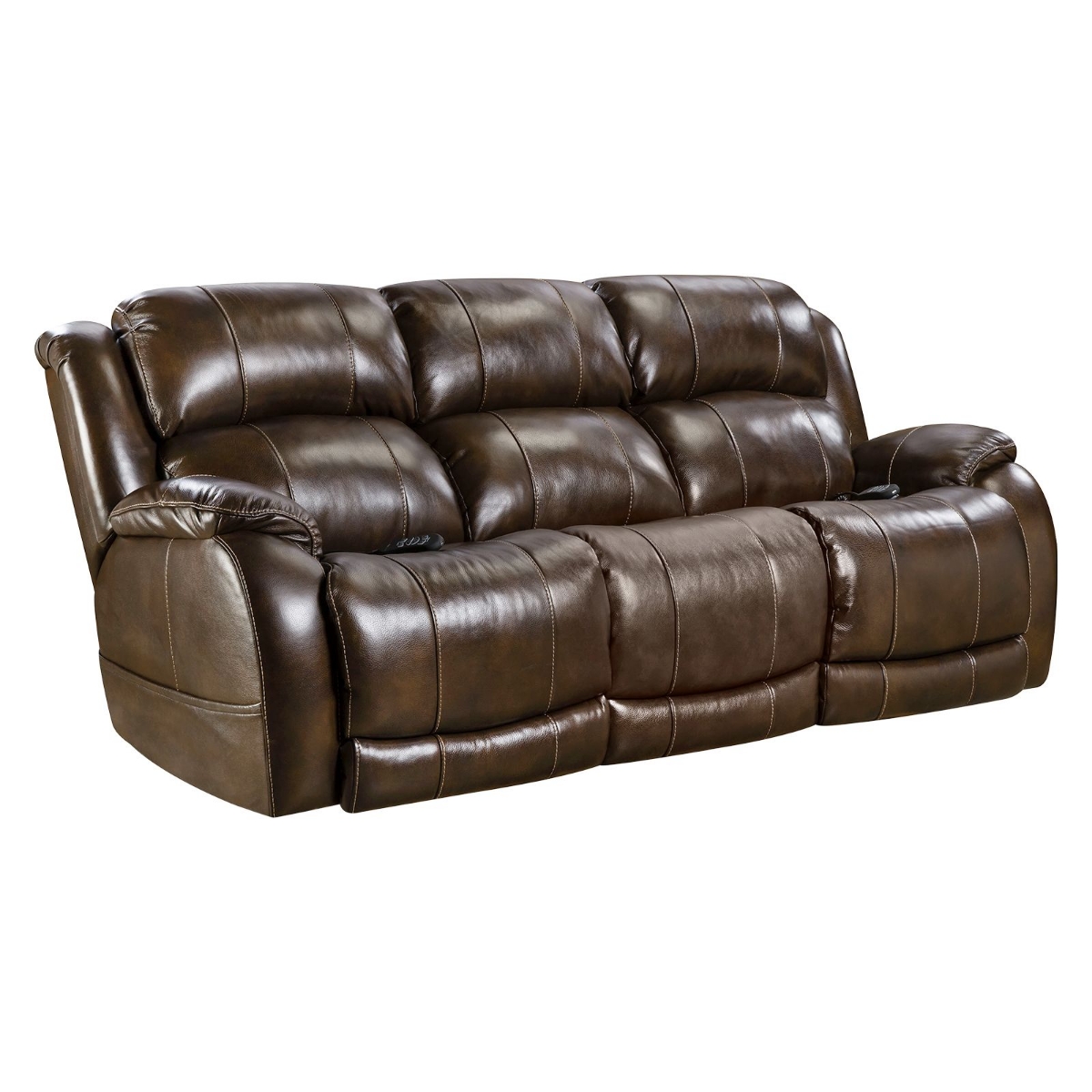 Picture of Leather Walnut Power Recliner Sofa