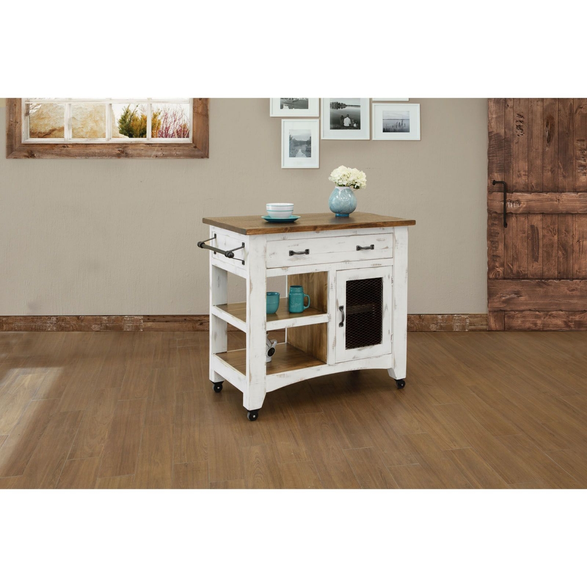 Picture of Antique White Kitchen Island