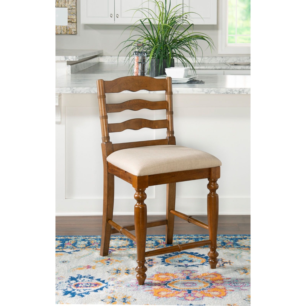 Picture of Marino Walnut Finish Stool